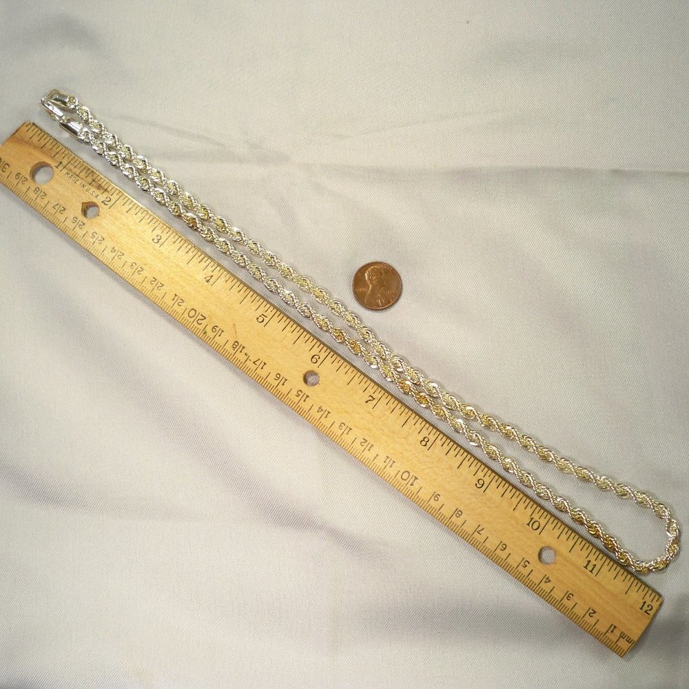 NEW Rope Chain GS Silver Necklace - Picture 5 of 6